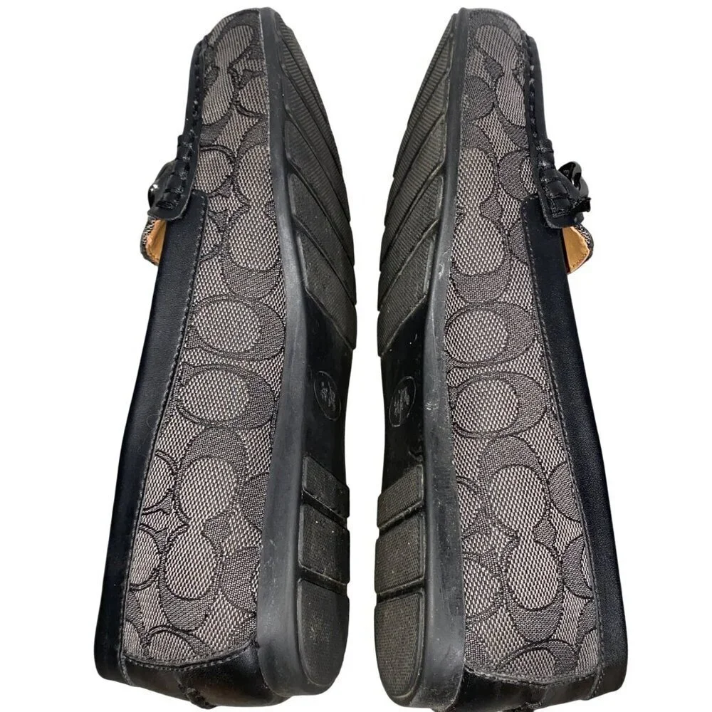 Coach Black and Gray Signature Canvas Loafers